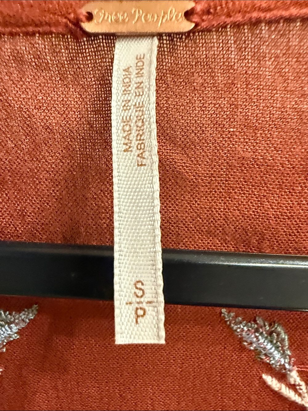 Free People Rust Embroidered Peasant Tunic - Picture 4 of 4